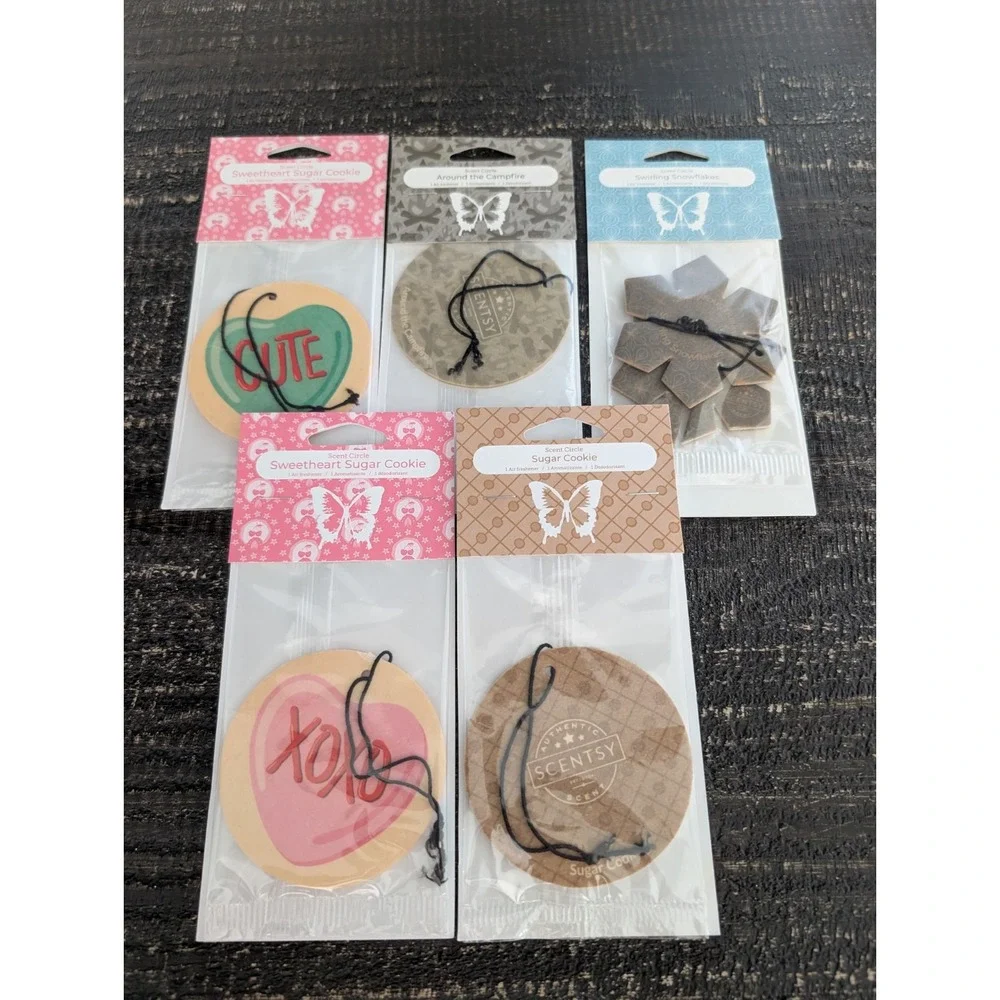 Lot 5 Scentsy Scent Circle Hanging Air Fresheners Mixed Scents Car Home NIP